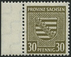 PROVINZ SACHSEN 83Xb **, 1945, 30 Pf. Bräunlicholiv, Wz. 1X, Pracht, Gepr. Ströh, Mi. 80.- - Altri & Non Classificati