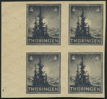 THÜRINGEN 93AYz1U VB **, 1945, 4 Pf. Bläulichschwarzgrau, Spargummierung, Dickes Papier, Steigende Papierstreifung, Unge - Altri & Non Classificati