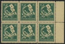 THÜRINGEN 95AXbs **, 1945, 6 Pf. Schwärzlichbläulichgrün, Vollgummierung, Hellchromgelbes Papier, Hochglanzgummierung, I - Otros & Sin Clasificación