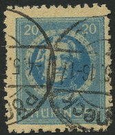 THÜRINGEN 98AXp1 O, 1945, 20 Pf. Preußischblau, Gezähnt, Vollgummierung, Dickes Papier, Steigende Papierstreifung, Links - Other & Unclassified