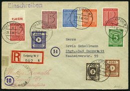 WEST-SACHSEN 122/3X BRIEF, 1945, 8 Und 12 Pf. Versuchszähnung Mit Zusatzfrankatur Auf Einschreibbrief, Zensurstempel, Pr - Other & Unclassified