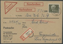 DDR 253,276DV 1 BRIEF, 1951, Nachnahme-Einschreibbrief Mit 1 DM Pieck Und Rückseitigem Achterblock 6 Pf. Frieden Mit Dru - Sonstige & Ohne Zuordnung