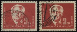 DDR 254ca,cb O, 1950, 2 DM Bräunlichrot Und Schwärzlichorangerot Pieck, 2 Prachtwerte, Gepr. Schönherr, Mi. 62.- - Sonstige & Ohne Zuordnung