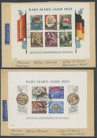 DDR Bl. 8/9BYI BRIEF, 1954, Marx-Blocks, Ungezähnt, Wz. 2YI, Je Auf Brief Nach Frankreich, Feinst - Otros & Sin Clasificación