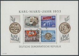 DDR Bl, 9AYII O, 1953, Marx-Block, Gezähnt, Wz. 2YII, Ersttags-Sonderstempel, Pracht, Gepr. König, Mi. 180.- - Otros & Sin Clasificación