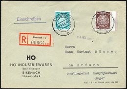 DIENSTMARKEN A D 4,17 BRIEF, 1955, 84 Pf. Lebhaftrötlichbraun Mit 10 Pf. Zusatzfrankatur Auf Einschreibbrief, Pracht - Sonstige & Ohne Zuordnung