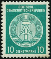 DIENSTMARKEN A D 19IIXII *, 1954, 10 Pf. Bläulichgrün, Type II, Wz. 2XII, Falzrest, Pracht - Altri & Non Classificati