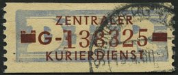 DIENSTMARKEN B D 20IIG O, 1958, 10 Pf. Violettultramarin/braunrot, Buchstabe G, Mit Abart Zwei Klötze über Linkem Wertba - Sonstige & Ohne Zuordnung