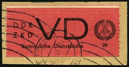 DIENSTMARKEN D VD 1I BrfStk, 1965, 20 Pf. Bräunlichrot/schwarz, Gezähnt 91/2, Mit Abart Fehlende Granne Im Ährenkranz Ob - Sonstige & Ohne Zuordnung