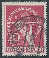 BERLIN 69 O, 1949, 20 Pf. Währungsgeschädigte, Pracht, Gepr. D. Schlegel, Mi. 190.- - Otros & Sin Clasificación