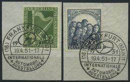 BERLIN 72/3 BrfStk, 1950, Philharmonie, Sonderstempel Frankfurt-IAA, 2 Prachtbriefstücke, Mi. 130.- - Sonstige & Ohne Zuordnung