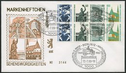 ZUSAMMENDRUCKE H-Bl. 23 BRIEF, 1989, Heftchenblatt Sehenswürdigkeiten Auf FDC, Pracht, Mi. 160.- - Zusammendrucke