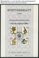 ERSTTAGSBLÄTTER 637-88 BrfStk, 1981/2, 2 Komplette Jahrgänge, ETB 1/81 - 14/82, Pracht - Sonstige & Ohne Zuordnung