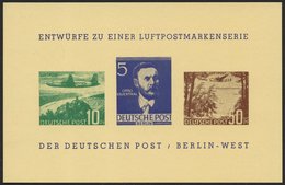 LOTS (*), 1957, Entwürfe Zu Einer Luftpostmarkenserie In 2 Blocks Bephila, Pracht - Other & Unclassified