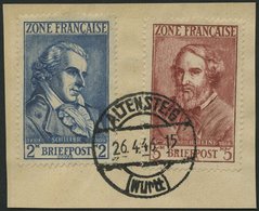 ALLGEMEINE AUSGABEN 12/3 BrfStk, 1945, 2 M. Schiller Und 5 M. Heine, Stempel ALTENSTEIG, Prachtbriefstück, Gepr. D. Schl - Otros & Sin Clasificación