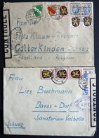 ALLGEMEINE AUSGABEN 1946, 2 Zensurbriefe In Die Schweiz Mit Verschiedenen Frankaturen, Feinst - Other & Unclassified