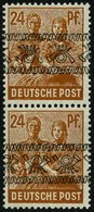 AMERIK. U. BRITISCHE ZONE 44INKb **, 1948, 24 Pf. Bandaufdruck Im Kehrdruckpaar, Obere Marke Kopfstehender, Untere Norma - Sonstige & Ohne Zuordnung