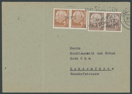 BUNDESREPUBLIK 178,180 Paar BRIEF, 1958, 4 Und 6 Pf. Heuss, Je In Waagerechten Paaren Auf Brief (senkrecht Gefaltet), Pr - Gebraucht