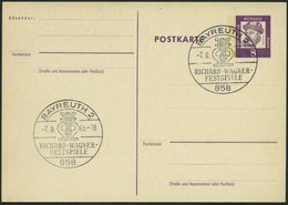 GANZSACHEN P 73 BRIEF, 1962, 8 Pf. Gutenberg, Postkarte In Grotesk-Schrift, Leer Gestempelt Mit Sonderstempel BAYREUTH 2 - Otros & Sin Clasificación