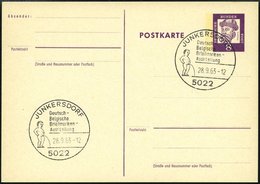 GANZSACHEN P 73 BRIEF, 1962, 8 Pf. Gutenberg, Postkarte In Grotesk-Schrift, Leer Gestempelt Mit Sonderstempel JUNKERSDOR - Otros & Sin Clasificación