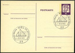 GANZSACHEN P 73 BRIEF, 1962, 8 Pf. Gutenberg, Postkarte In Grotesk-Schrift, Leer Gestempelt Mit Sonderstempel KIEL KIELE - Otros & Sin Clasificación