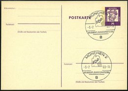 GANZSACHEN P 73 BRIEF, 1962, 8 Pf. Gutenberg, Postkarte In Grotesk-Schrift, Leer Gestempelt Mit Sonderstempel MÜNCHEN XI - Otros & Sin Clasificación