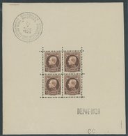 BELGIEN 186KB **, 1924, 5 Fr. Internationale Briefmarkenausstellung Im Kleinbogen (4), Pracht, Mi. 420.- - Sonstige & Ohne Zuordnung