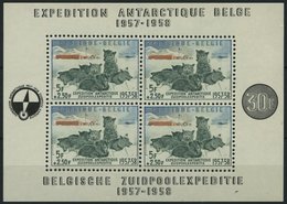 BELGIEN Bl. 25 **, 1957, Block Südpolexpedition, Pracht, Mi. 150.- - Otros & Sin Clasificación