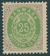 DÄNEMARK 29IYA *, 1875, 25 Ø, Normaler Rahmen, Wz. 1Y, Gezähnt K 14:131/2, Falzrest, Pracht, Mi. 65.- - Gebraucht