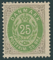 DÄNEMARK 29IYA *, 1875, 25 Ø, Normaler Rahmen, Wz. 1Y, Gezähnt K 14:131/2, Falzrest, Pracht, Mi. 65.- - Usati