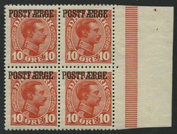 POSTFÄHREMARKEN Pf 1 VB **, *, 1919, 10 Ø Rot Im Randviererblock, 2 Werte Postfrisch, Pracht - Sonstige & Ohne Zuordnung