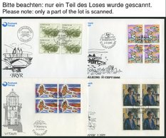 FÄRÖER VB BRIEF, 1984-88, 14 Verschiedene Komplette Ausgaben, Je Im Viererblock Auf FDC, Pracht, Mi. (350.-) - Färöer Inseln