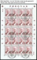 FÄRÖER KB O, 1980-90, Europa, 10 Kleinbogensätze (ohne 1988) Mit Ersttagsstempeln, Pracht, Mi. 400.- - Islas Faeroes