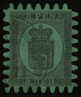 FINNLAND 6Cx O, 1867, 8 P. Schwarz Auf Grün, Alle Zungen, Pracht - Used Stamps