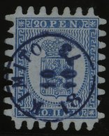 FINNLAND 8C O, 1866, 20 P. Blau, Blauer K1 KIMITO, Zwei Kurze Zungen Sonst Pracht - Usati