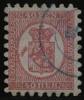 FINNLAND 9Ay O, 1872, 40 P. Rosakarmin, Blauer K2, Interessante Druckzufälligkeit Links Neben Dem Wappen, Alle Zungen, K - Gebraucht