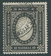 FINNLAND 54 O, 1901, 10 M. Schwarz/hellgrau, Pracht, Mi. 220.- - Gebraucht