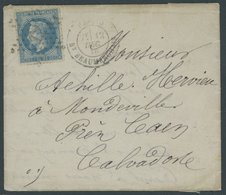 FRANKREICH 28 BRIEF, 1870, Ballon Monte La Ville De Paris, Frankiert Mit 20 C. Blau Nach CAEN, Vollständiger Faltbrief,  - Otros & Sin Clasificación