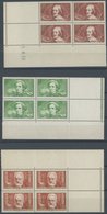 FRANKREICH 336-39 VB **, 1936, Notleidende Geistesarbeiter In Eckrandviererblocks Mit Leerfeldern, Postfrisch, Pracht, M - Other & Unclassified