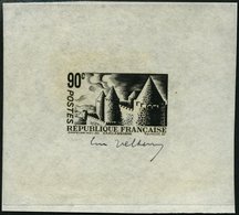 FRANKREICH (*) , Nicht Verausgabt: 1938, 90 C. Carcassone, Einzelprobedruck In Schwarz, Pracht, RR! - Other & Unclassified