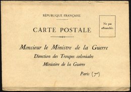 FRANKREICH Anwerbekarte Des Französischen Kolonialministeriums Für Indochina, Afrika Und Madagaskar, Ungebraucht, Pracht - Militärstempel Ab 1900 (ausser Kriegszeiten)