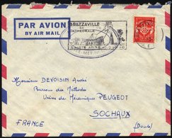 MILITÄRPOSTMARKEN M 12b BRIEF, 1955, Militärmarke In Zinnober Mit K1 BRAZZAVILLE/A.E.F. (=französische Armee-Expedition) - Military Postmarks From 1900 (out Of Wars Periods)