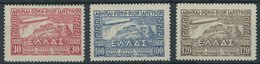 GRIECHENLAND 352-54 **, 1933, Graf Zeppelin, Prachtsatz, Mi. 380.- - Sonstige & Ohne Zuordnung