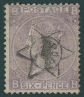 GROSSBRITANNIEN 25 O, 1865, 6 P. Purpurviolett, Wz. 5, Mit Seltenem Sternstempel, Feinst (helle Stelle) - Other & Unclassified