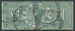 GROSSBRITANNIEN 99 O, 1891, 1 £ Dunkelgelbgrün, Wz. 11, Pracht, Mi. 650.- - Sonstige & Ohne Zuordnung