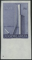 JUGOSLAWIEN 1542U **, 1974, 5 Din. Revolutionsdenkmal, Ungezähnt, Unterrandstück, Pracht, Attest Ercegovic, Mi. -.- - Sonstige & Ohne Zuordnung