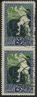 LETTLAND 37UMw O, 1919, 25 Kap. Befreiung Von Kurland Im Senkrechten Paar, Mitte Ungezähnt, Pracht - Lettonia