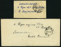 LETTLAND 1919/20, 4 Verschiedene Feldpostbelege, Feinst/Pracht - Lettland