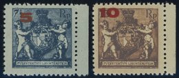 LIECHTENSTEIN 61/2B **, 1924, 5 Auf 71/2 Rp. Und 10 Auf 13 Rp., Gezähnt L 121/2, Postfrisch, Pracht, Mi. 85.- - Sonstige & Ohne Zuordnung