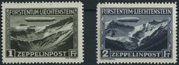 LIECHTENSTEIN 114/5 *, 1931, Graf Zeppelin, Falzreste, 2 Prachtwerte - Other & Unclassified